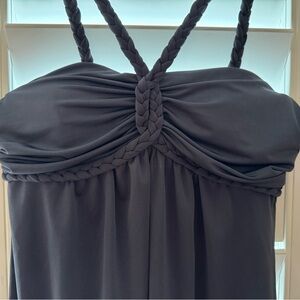 Retro Doll Spandex Braided Strap Dress Gray Size Small